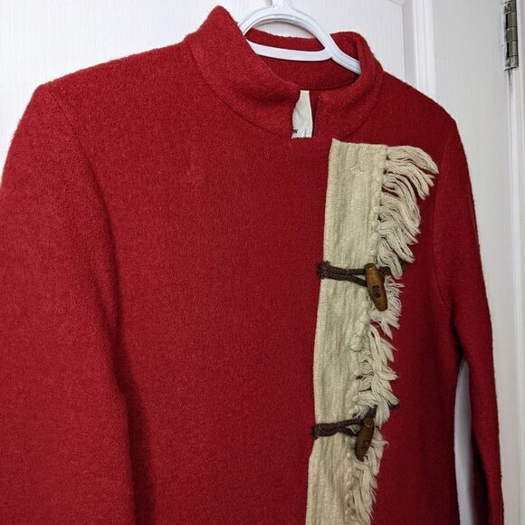 ANTHROPOLOGIE Sparrow Clancey Toggle Jacket Fringe Medium @B3 - Picture 4 of 14